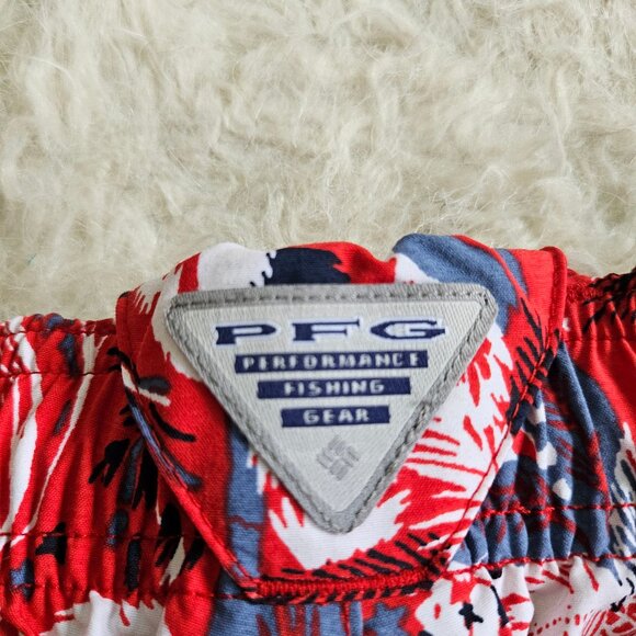 Columbia PFG Women's Red 50 UPF Rate Palm Tree Super Backcast Water Shorts XS - Picture 11 of 11